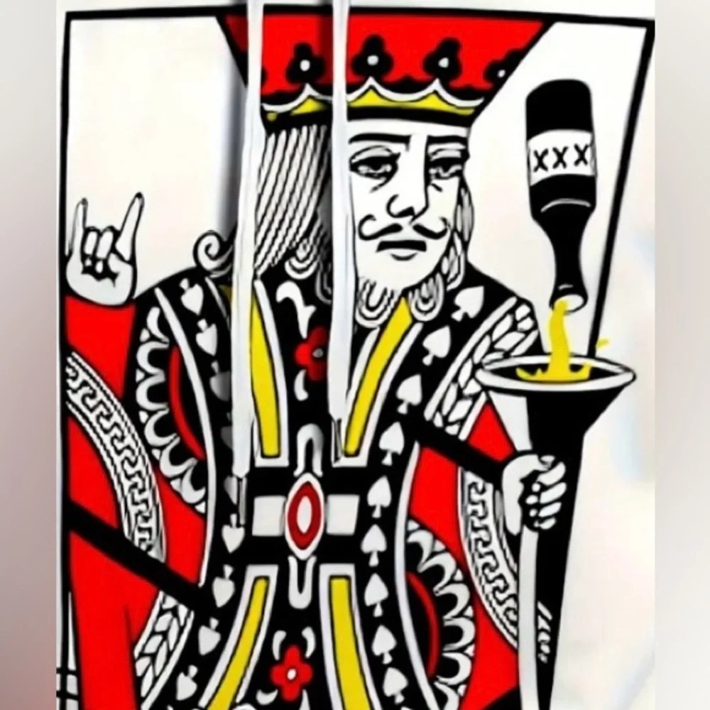 HOODIE SWEATSUIT: Poker King Print, NWOT